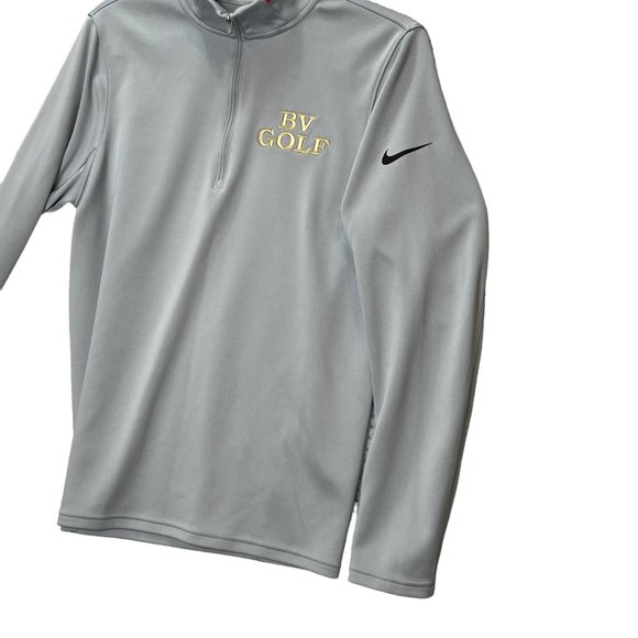 Nike Top Pullover Golf Dri Fit Mens Small Gray Logo 1/4 Zip Long Sleeve Shirt - Picture 7 of 11